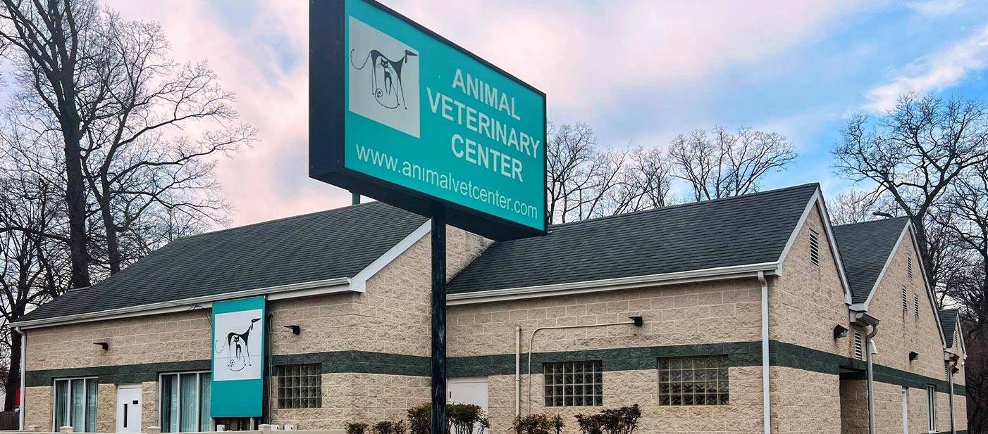 Animal Veterinary Center exterior building with sign